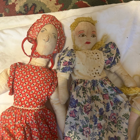 Vintage Handmade Rag Dolls Set - Picture 3 of 11